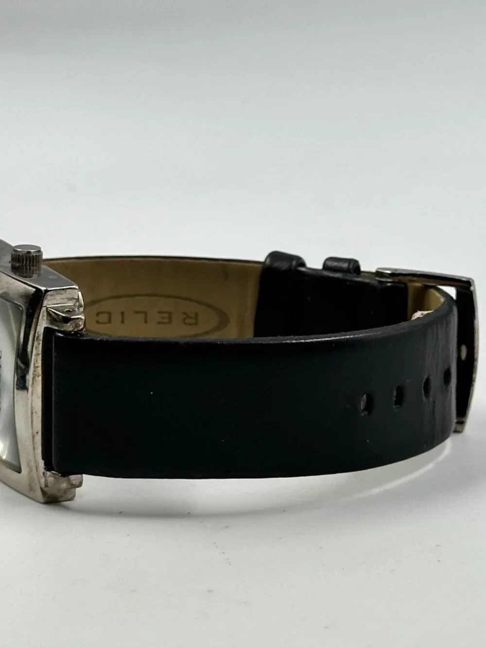 Relic Watch Women Silver Tone Rhinestone American Flag Dial New Battery 9 Inch